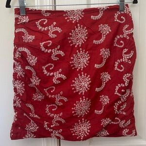 Hello Molly 100% Cotton Embroidered Mini Skirt with Back Zipper